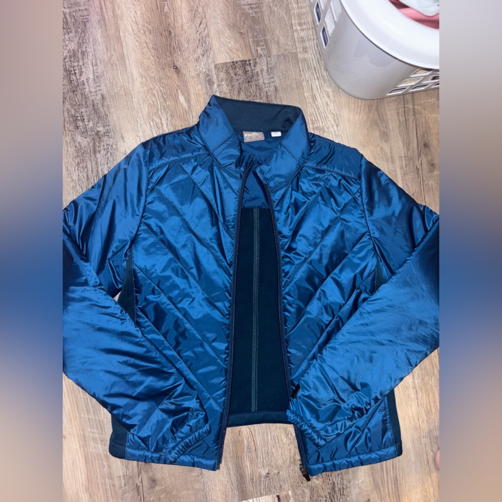 blue winter puma coat